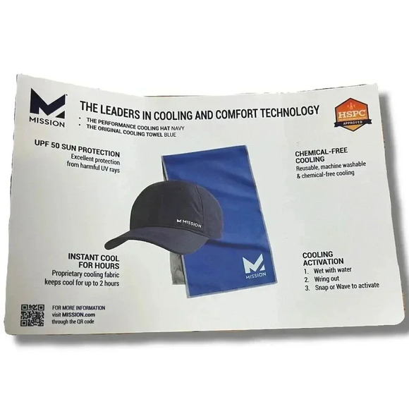 Mission Cooling Vented Performance Hat Blue Adjustable Unisex UPF 50 - Picture 8 of 8